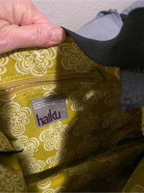 Haiku Crossbody Bag with Olive Green Floral Interior